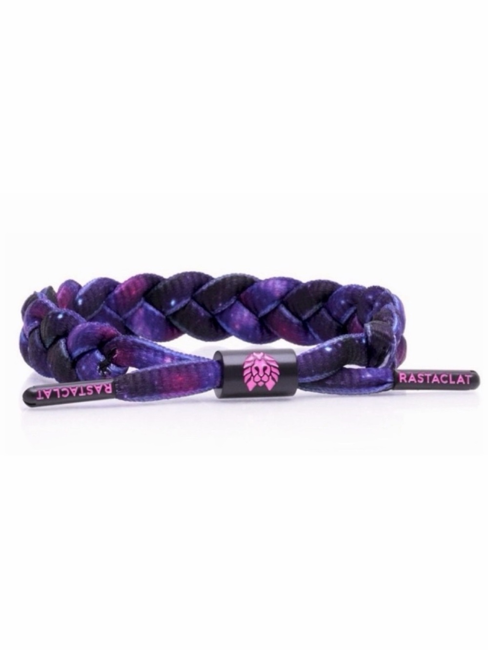 (NWOT) RASTACLAT • Purple/Black Galaxy Printed Braided Adjustable Bracelet, OS